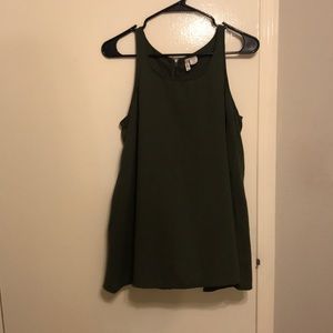 Army green blouse with open back